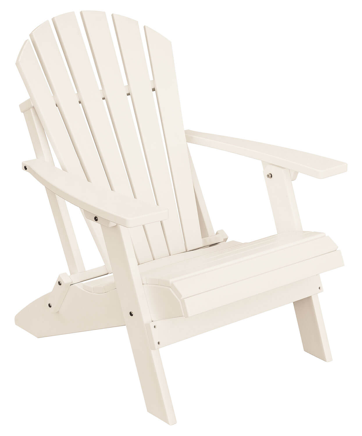 EC Woods Saranac Traditional Folding Adirondack Outdoor Poly Chair Shown in Bright White