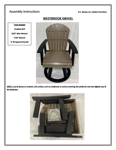 EC Woods Westbrook Swivel Chair Assembly