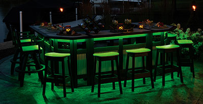 EC Woods Tacoma Outdoor Poly Bar Accent Lights Shown in Green